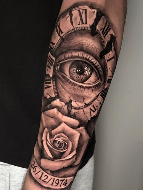 Realismo ojo y reloj